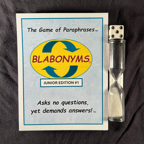 Blabonyms Junior Edition card deck, fun synonyms/paraphrases game for kids
