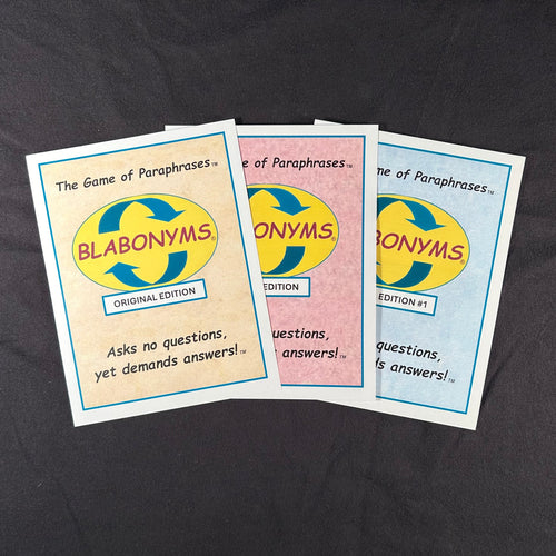 Blabonyms Original, Music, and Junior Edition decks complete bundle of paraphrases games