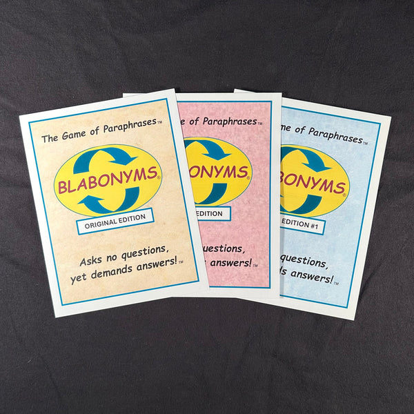 Blabonyms Original, Music, and Junior Edition decks complete bundle of paraphrases games